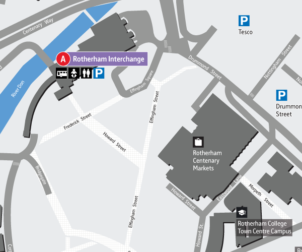 Rotherham Town Centre Map