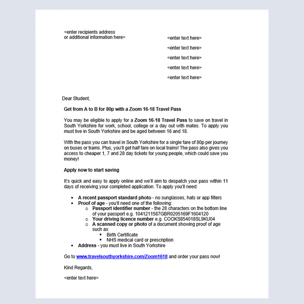 Thumbnail of the draft letter for students Zoom 16-18