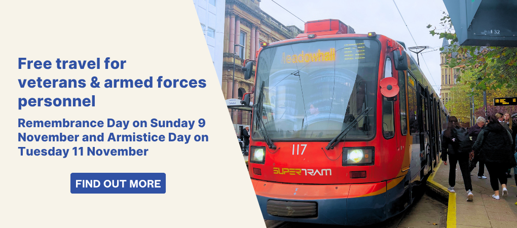 Supertram supports Remembrance Sunday and Armistice Day 2025 with free travel