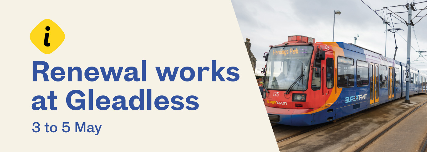 Renewal works at Gleadless Townend tram stop from 3 to 5 May