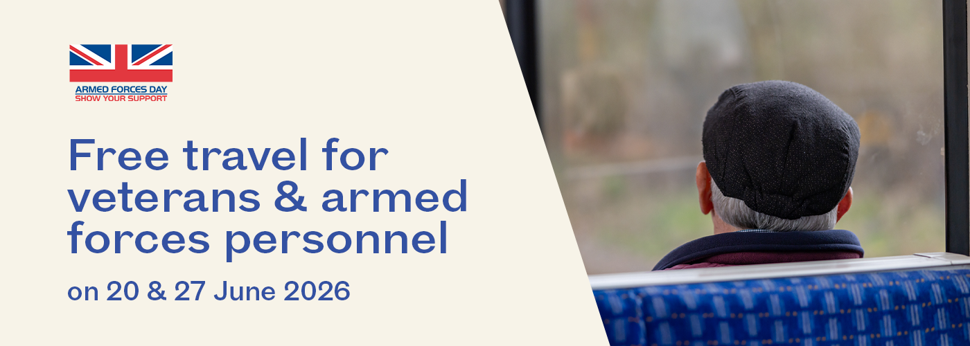 Free travel for veterans and armed forces personnel on 20 and 27 June 2026  (opens in a new tab)