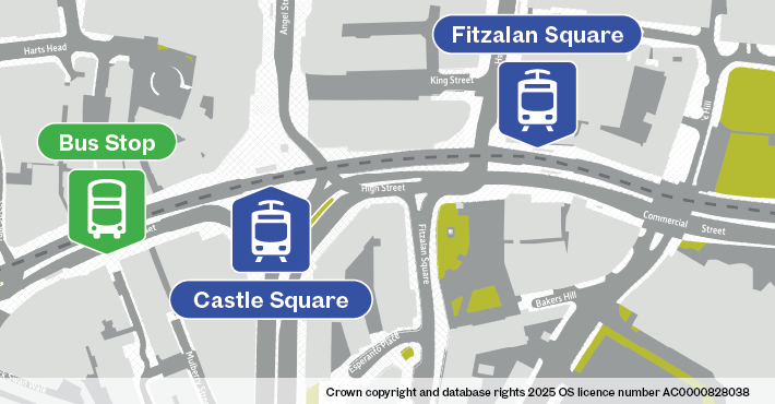 Fitzalan Square bus stop location