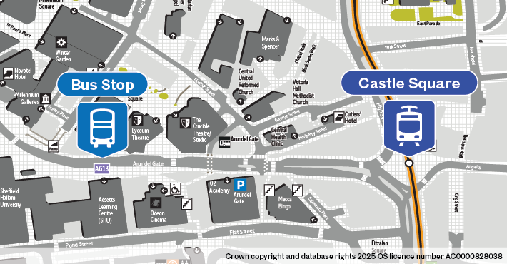 Bus stop location at Ridgeway Road / Gleadless Road 37022684