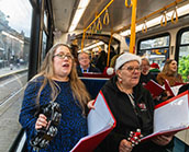 Supertram service spreads festive cheer as conductor’s choir sing onboard for Weston Park Cancer