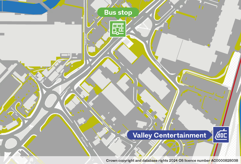 Valley Centertainment tram stop map