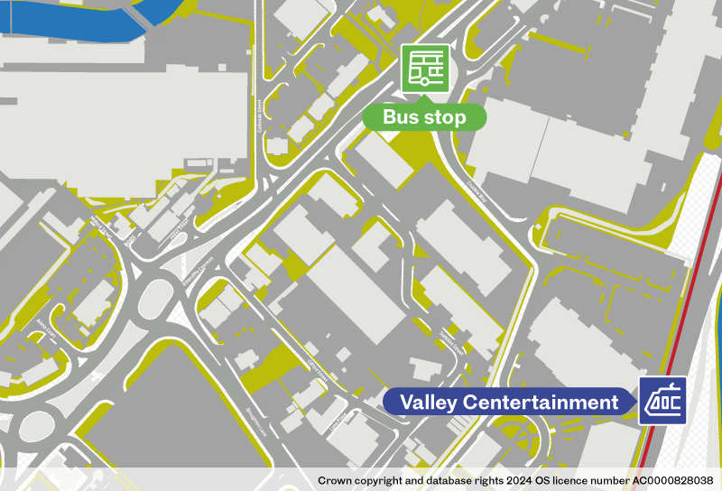 Valley Centertainment tram stop map