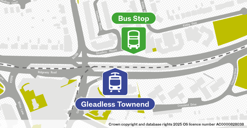 Gleadless Townend bus stop location