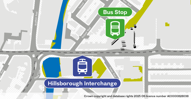 Bus stop location at stand H4 at Hillsborough Interchange