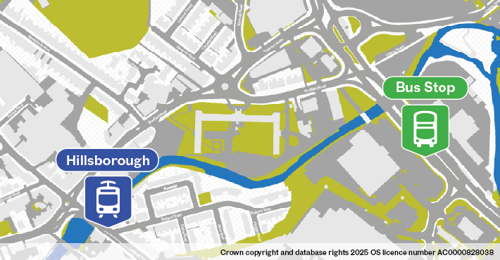 Map of replacement bus stop at Infirmary Road