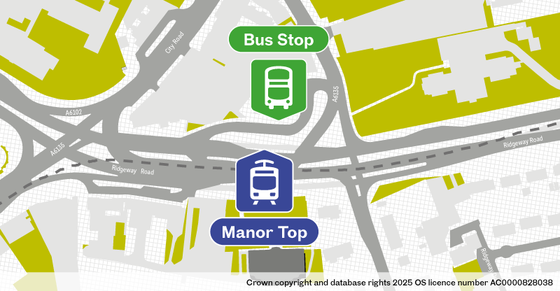 Manor Top bus stop location