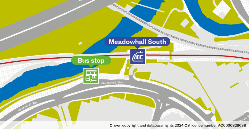 Meadowhall South bus stop map