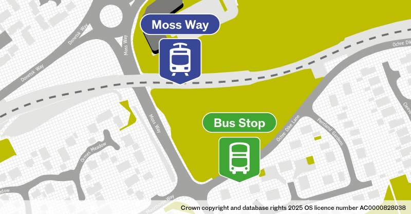 Moss Way bus stop location