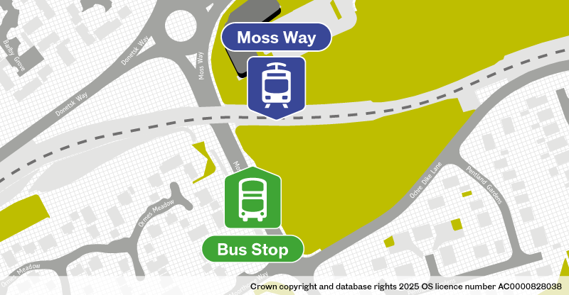 Moss Way bus stop location