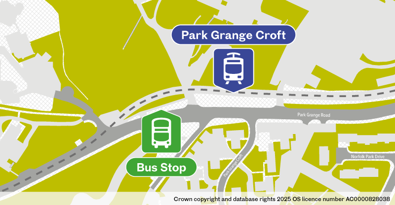 Park Grange Croft bus stop location