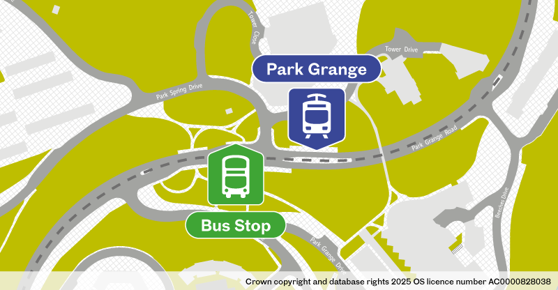 Park Grange bus stop location