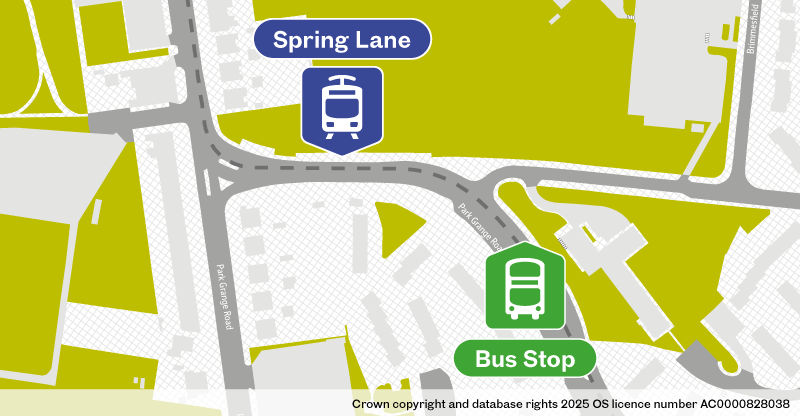 Spring Lane bus stop location