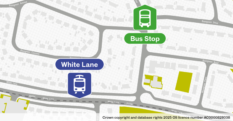 White Lane bus stop location