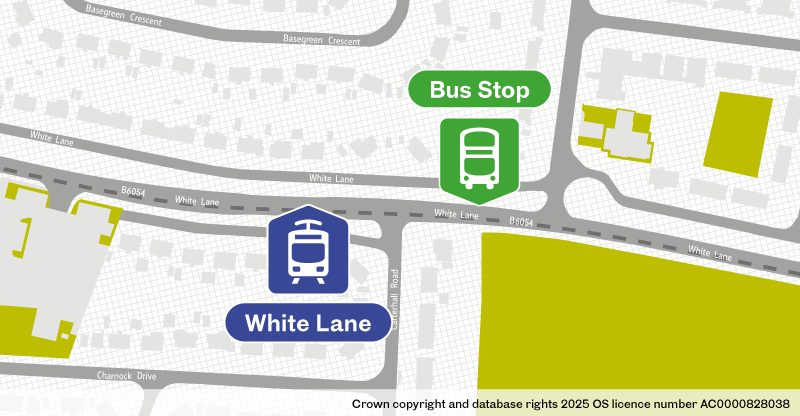 White Lane bus stop location