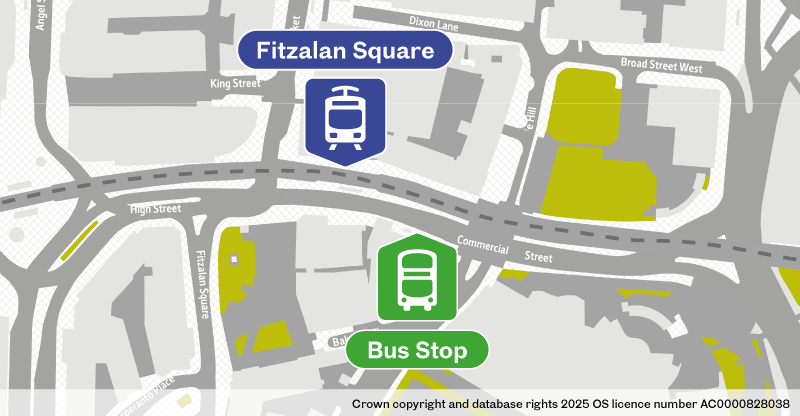 Fitzalan Square bus stop location