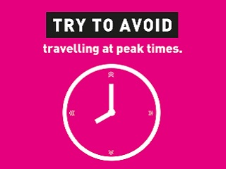 Try to avoid travelling at peak times