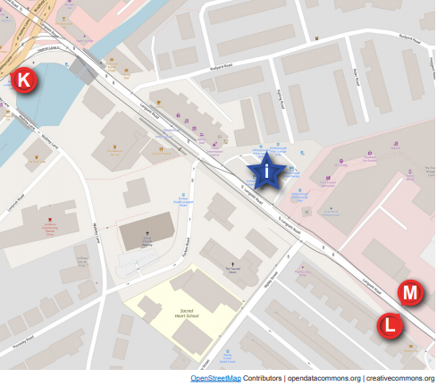 street map showing bus stops near to Hillsborough interchange