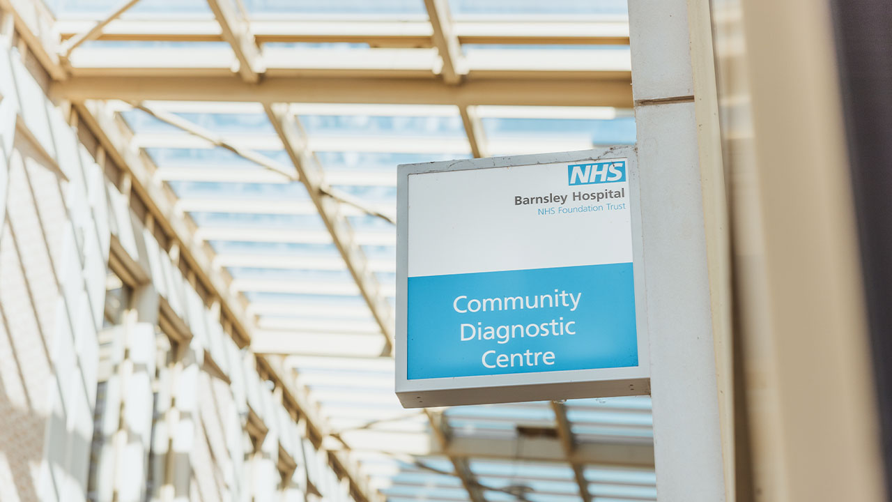 Barnsley Hospital - Community Diagnostic Centre sign