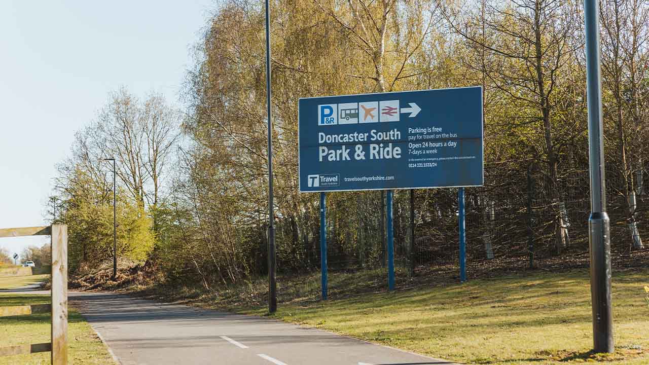 Doncaster South Park & Ride sign
