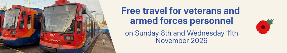 Free travel for veterans and armed forces personnel on 9th and 11th November 2026 (opens in a new tab)