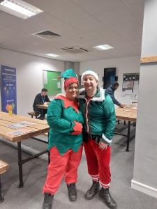 Jodie and Simon supporting the Big Elf Service finale.