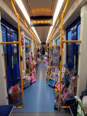 A tram safely terminated and parked overnight in the depot.
