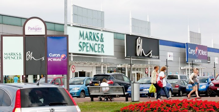 Exterior of Parkgate Shopping Centre