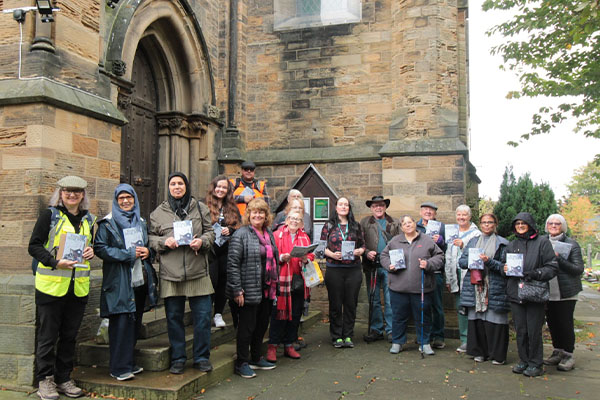 group of explorers at Elsecar Station Singing the Story of Elsecar 