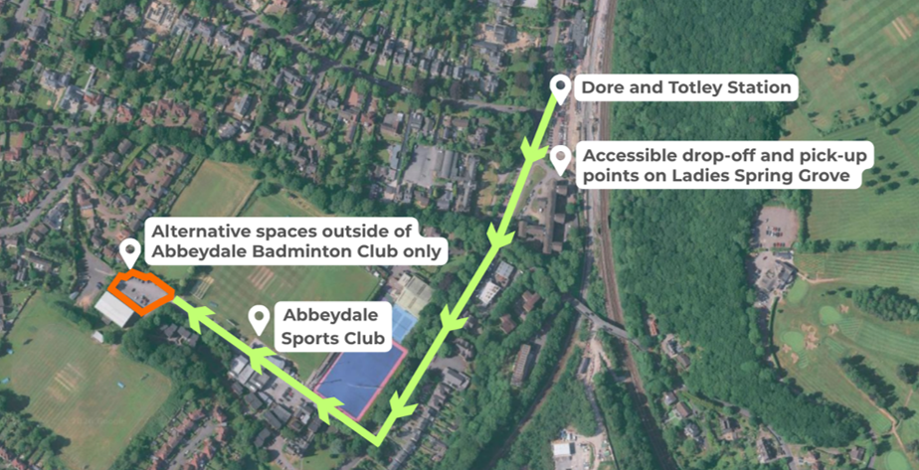 Alternative car parking spaces at Abbeydale Sports and social Club outside Abbeydale Badminton Club