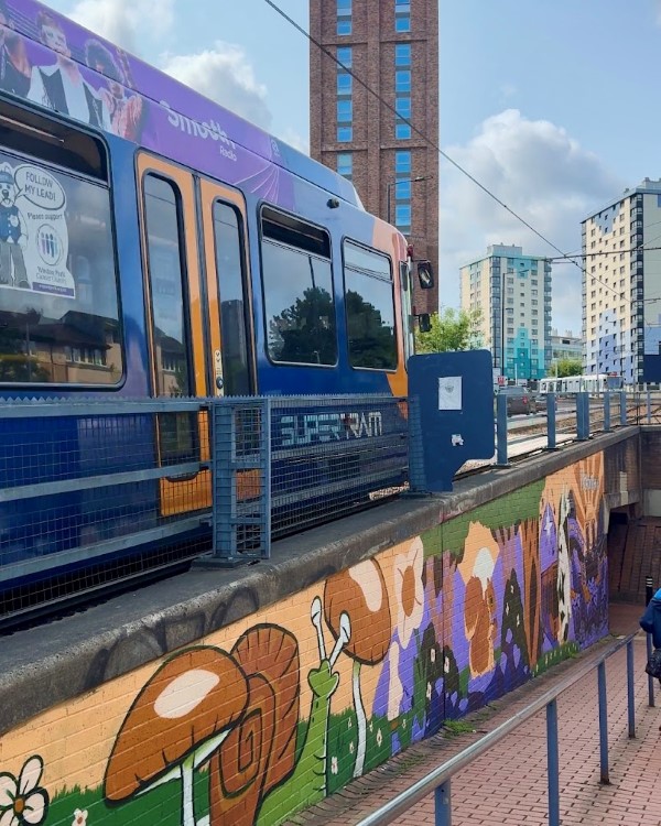 Netherthorpe tram stop Mural