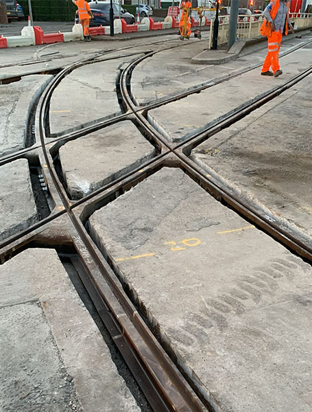 Tram track after track renewal project
