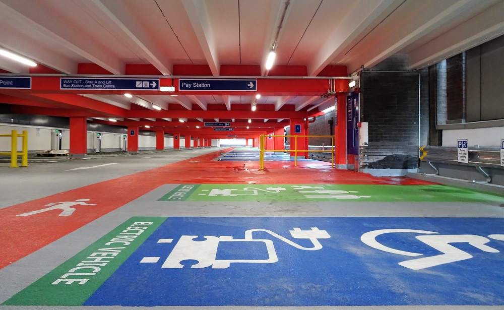 inside Rotherham Interchange car park